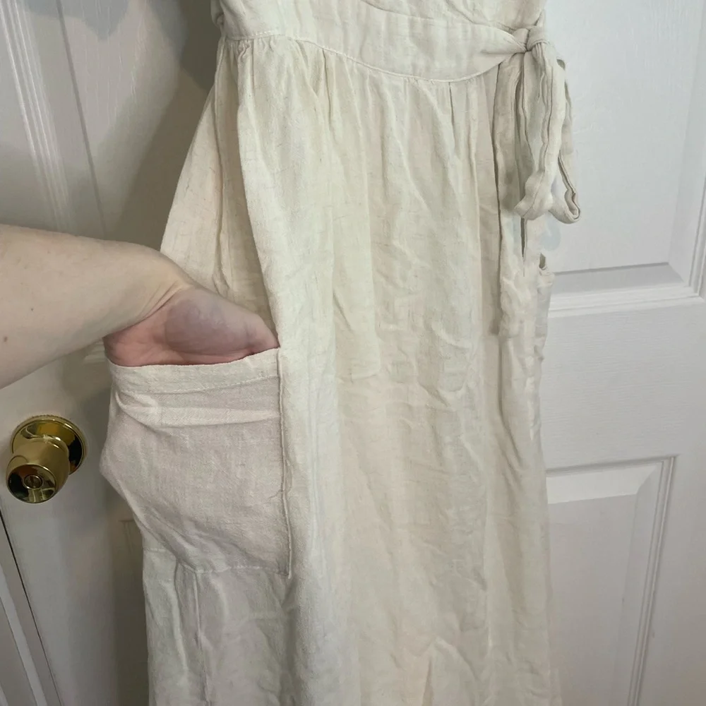 MOD REF - Elegant Cream Wrap Dress